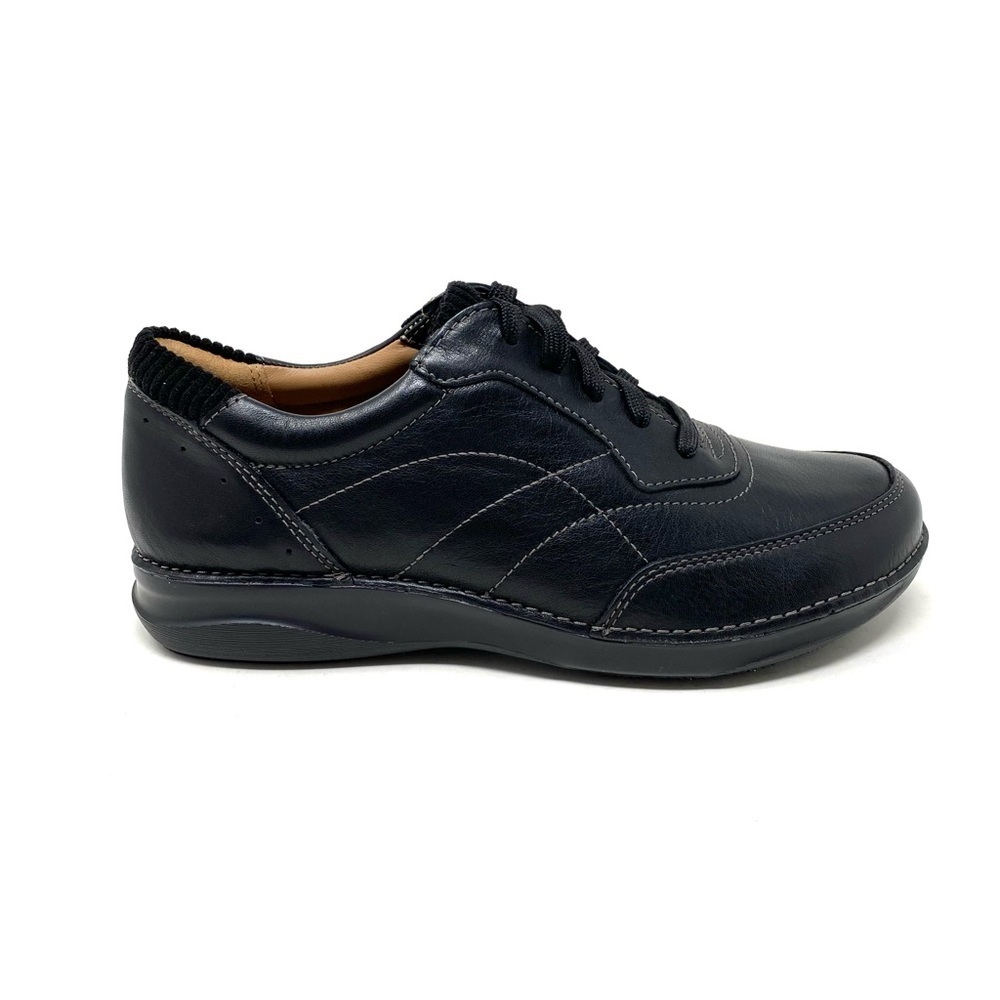 Clarks Appley Tie Black Leather Women’s Oxford Comfort Shoes